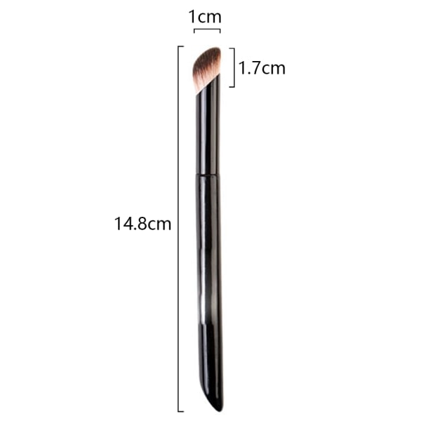 Concealerbørste under øynene Mini Vinklet Flat Top Nese Contouring Børste for Conceal Blending Setting Poleringspulver