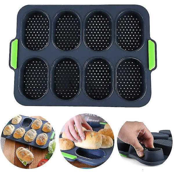 Minibaguettebageplade, brødkrispningsbakke, non-stick perforeret