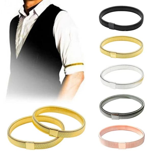 2 stk. metalarmbånd skjorteærmeholdere SORT 2 STK. 2 STK. Sort 2 stk.-2 stk.[CO]