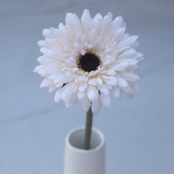 10 stk kunstige gerbera-blomsterbuketter med enkelt hode, silkeblomster, bryllupsfest, hjemmedekor