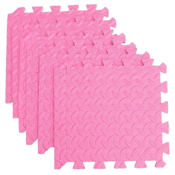 6 stk. Tykke Eva Bladkornplader, Sammenkoblingsplatformsmåtte, Beskyttende Pude, Sammenføjning Pink 30X30CM