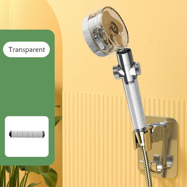 Turboladet dusjhode med trykksatt dusjhode Transparent[CO]