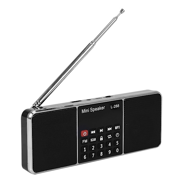 Mini kannettava ladattava stereoradio L-288 Fm-radiokaiutin Lcd-näyttö Tukee Tf-korttia Usb-levyä Mp3 Mu