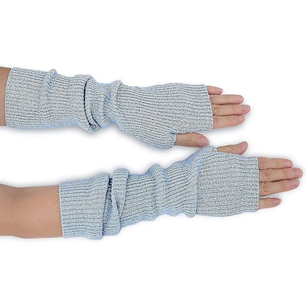 Cashmere-blandade armvärmare Vinter Fingerless Handskar Stickade Långärmade Vantar