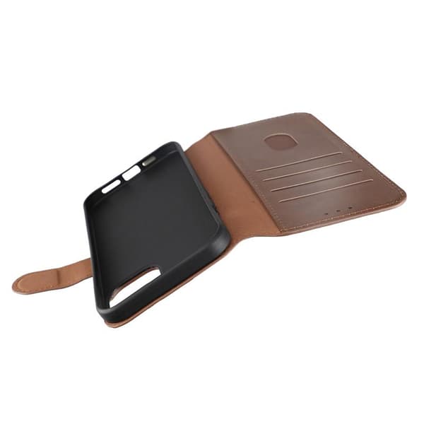 iPhone 15 Plus Wallet Case Leather Rvelon - Brown Brun brown