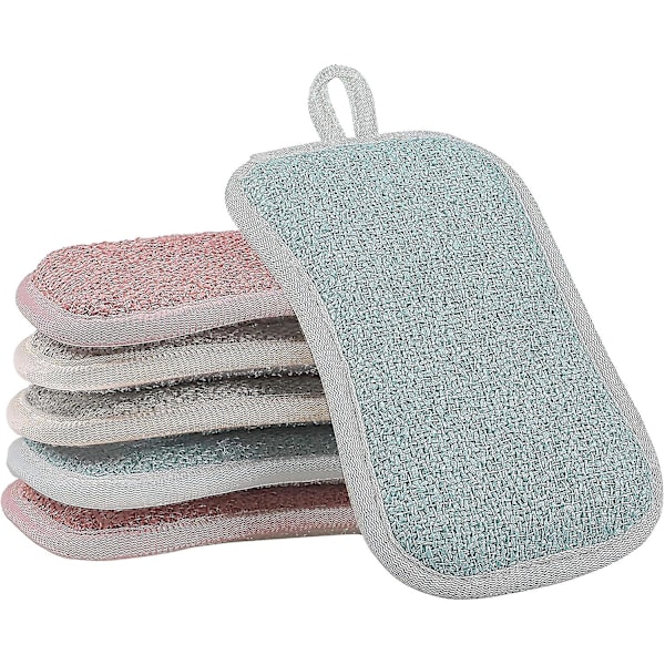 6-pack Kitchen Scrubbing Sponge Can Be Reused As Non Scrubbing Superfine Fiber Sponge, Which Is A Multi-functional Household Washing Tool.