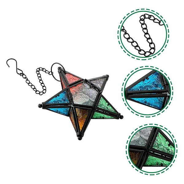 Jernlysestake Moravian Star Lysestake Stjerne Oransje Telys Lys Stjernelykt Mini Lan