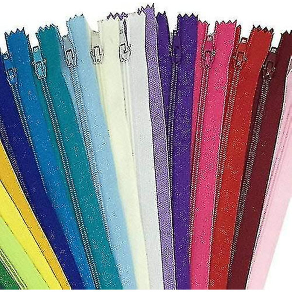 100 stk 40cm flerfarget nylon spiralglidelåser for sying og håndverk
