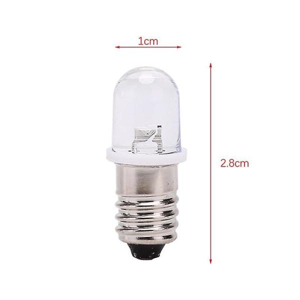 5 stk E10 LED-pære E10 DC 3v 4.5v Instrumentpære E10 Indikatorpære Gammeldags lommelyktpære