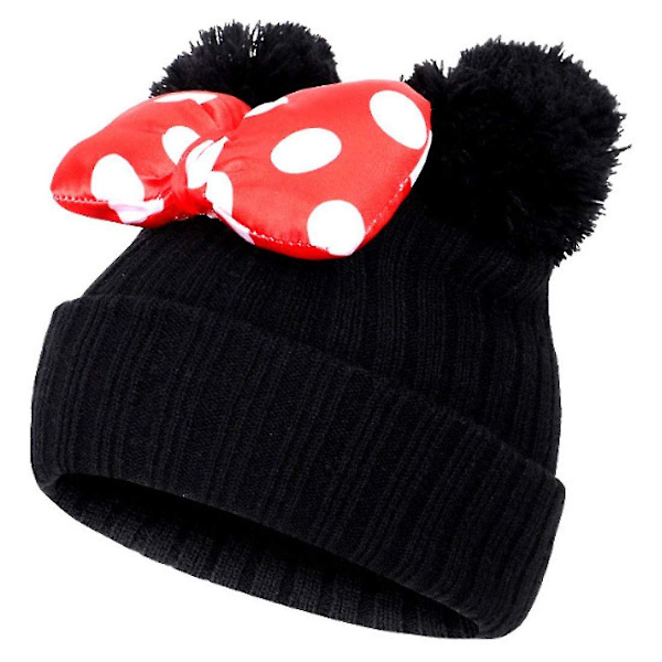 Barnhatt Baby Vinter Varm Stickad Vinterhatt Med Två Pompoms Perfekt Beanie Söt