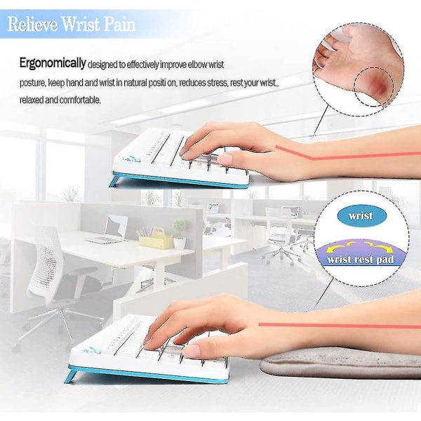 2-pak bærbar datamaskin albue håndleddsstøtte, premium memory bomull skrivebord tastatur armstøtte støtte matte (7,9 x 11,8 tommer)