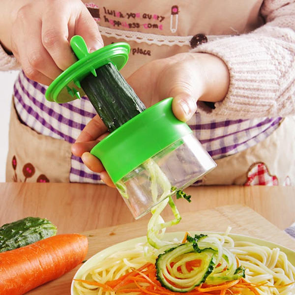 Håndholdt grønnsaksskjærer, Zucchini Spaghetti Maker Grønnsak Zoodle Maker Veggie Spiralizer Spiral Slicer