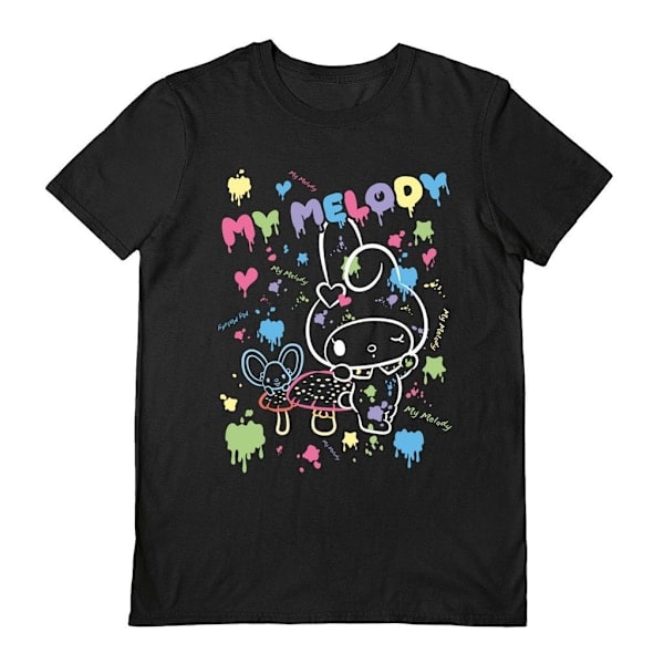 My Melody Unisex Voksen Paint T-Shirt L Sort Black L