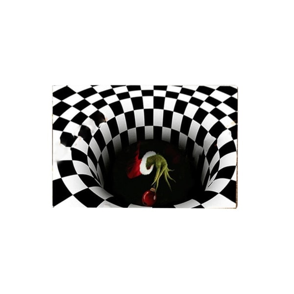 Jul 3D Illusion Dørmåtte Skridsikker Gulvmåtte Sengemåtte Til Soveværelse Stue Børn 80X120cm Sort Grinch Hånd Sort Grinch Hånd 80X120cm