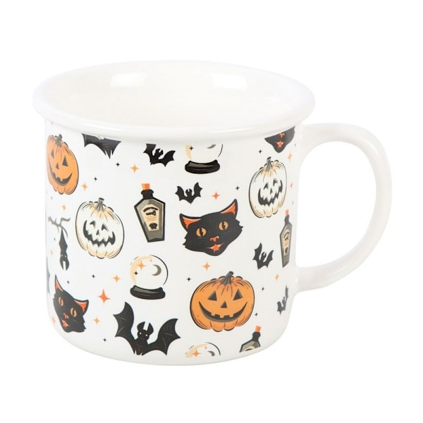 Something Different Spooky Kat Og Græskar Krus One Size Hvid/Sort/Orange One Size