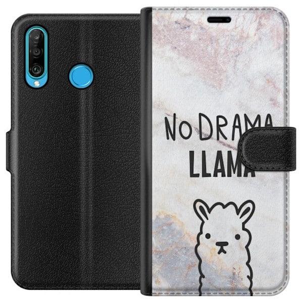 Huawei P30 lite Plånboksfodral Llama Marble
