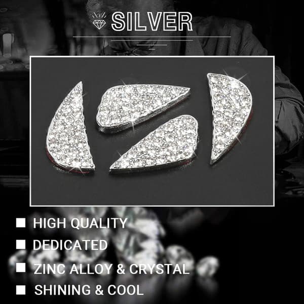2 sett Bling rattlogo-deksler kompatible med Modern, DIY Diamond Crystal Badge Accessory Kvinners trim
