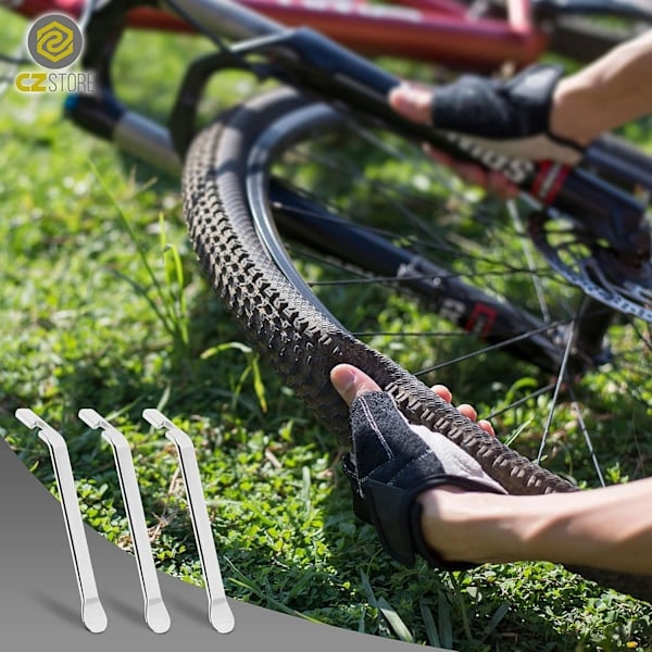 Polkupyörän Rengasvipu|3 kpl:n setti|Metalli taivutetulla päällä, ruostumattomasta teräksestä valmistettu työkalu - BMX, MTB-korjaus- ja huoltotarvikkeet