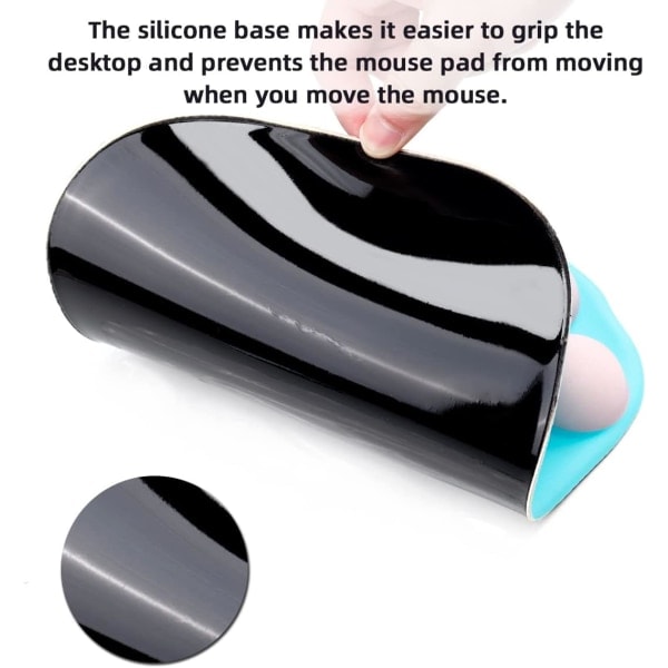 Musmatta med handledsstöd i silikongel, bärbar ergonomisk halkfri spelmusmatta, bekväma musmattor