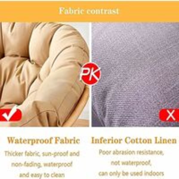 Pyöreä Papasan-tuolin pehmuste 70x70 cm, paksu Papasan-tuolin pehmuste ulkokäyttöön, paksut rottinkituolin pehmusteet, munanmuotoinen riipputuolin tyyny