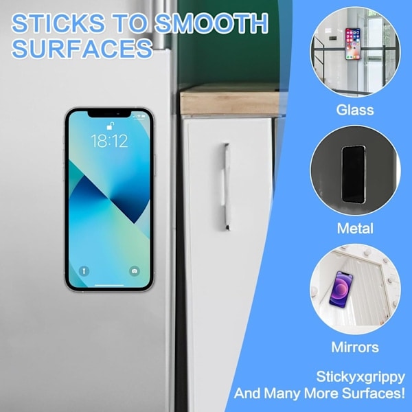 4 stk. Silikone Sugekop Mobilcover Beslag, Bagside Mobil Fidget Spejlholder til Selfies og TikTok Videoer Kompatibel med iPhone og Android Cover