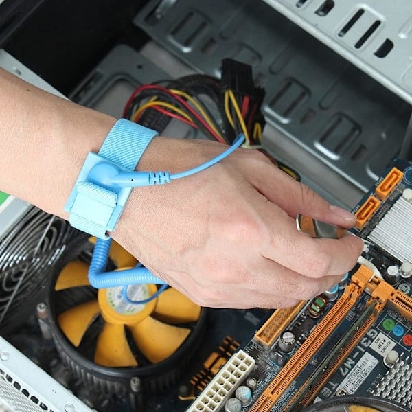 Antistatisk Justerbar Metalarmbånd Belagt med Farve Jordingsarmbånd ESD-udladning - Forhindrer Opbygning af Statisk Elektricitet (Trådbundet)