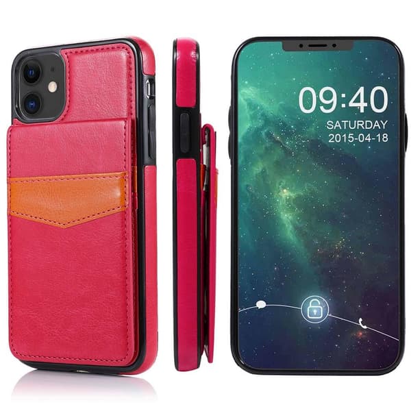 iPhone 12 Mini - Harkittu LEMAN-kuori korttipidikkeellä Mörkblå