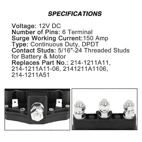 Til spilmotor reverserende solenoid 12V DC kontaktorrelækontakt [co]