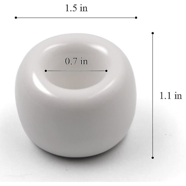 Mini Keramikk Håndlaget Par Tannbørsteholder Stativ For Baderom Vanity Benkeplater, Hvit, Pakke Med 2