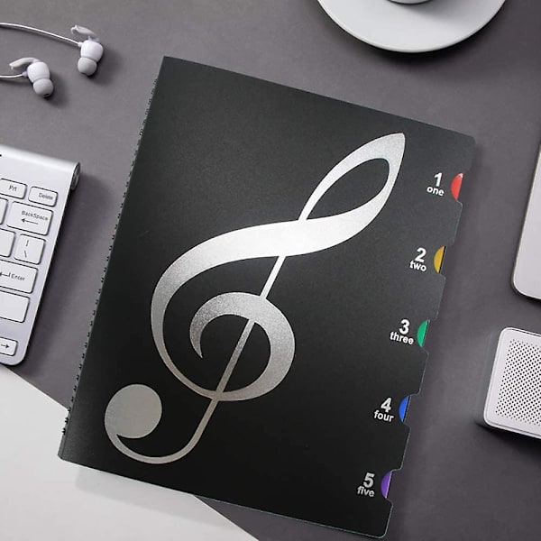 Flerfärgade nothållare Musikmapp Fil Pappersdokument Förvaringsmapp Klassificering