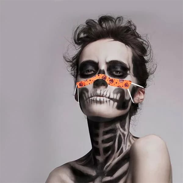 5 st Halloween-tryckt synlig transparent mask Sunmostar[CO]