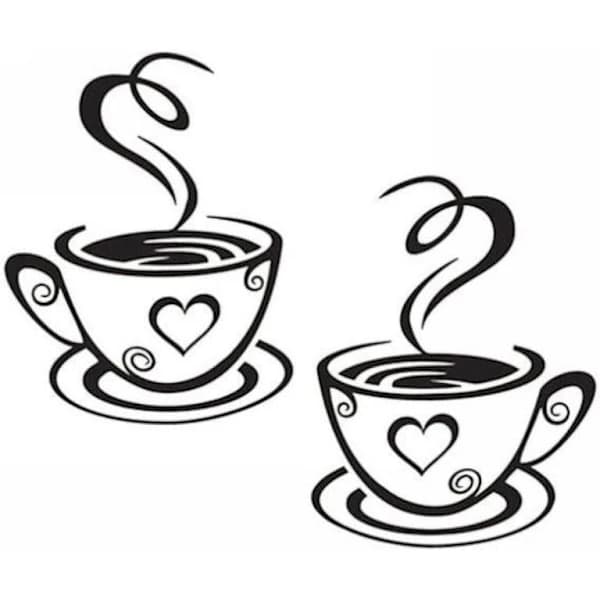 5-pack kaffekoppdesign väggdekaler för hemmet[CO]