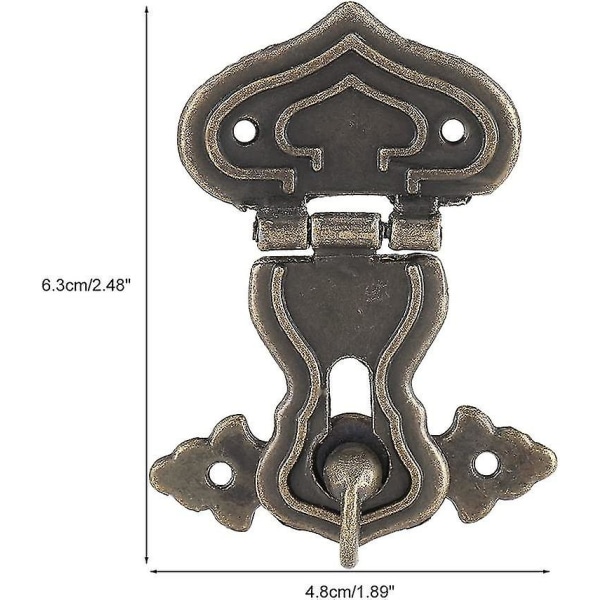 10 stk. zinklegering retro smykkeæske lås kister lås spænde krog hængsel