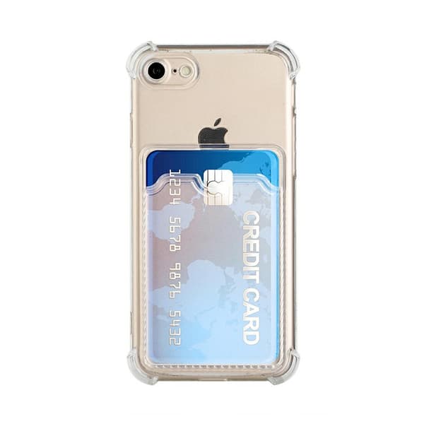 iPhone 7/8/SE (2020/2022) Shockproof Case with Card Holder - Transparent Transparent transparent