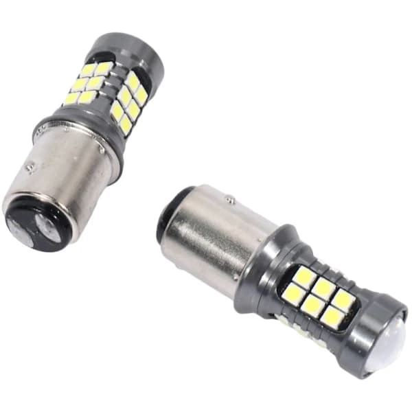 2 stk bil LED-blinklys 3030 27Smd 1157 lys rygging brems dekoding lyspære erstatningshale svart[co]