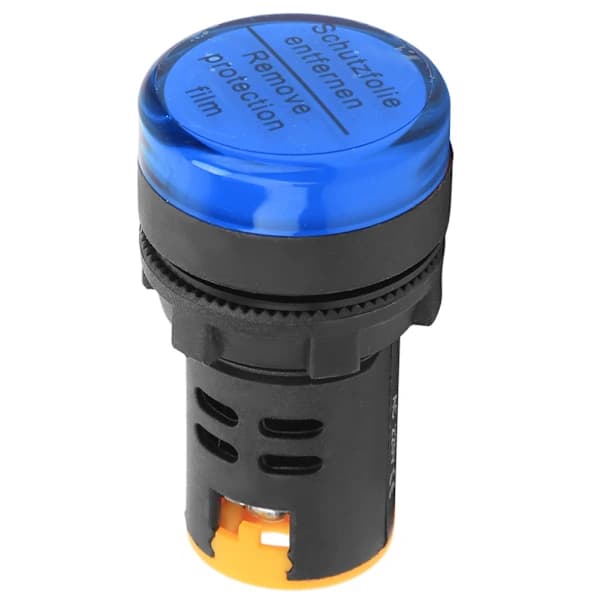10-pack Blå LED Strömindikatorlampa 22 mm Diameter 220 V[co]