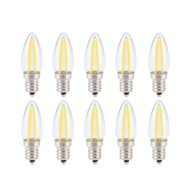 10 st E12 Lång Filament LED-lampor Dimbar 1,5W AC110V för Hembelysning 0.1