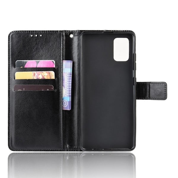 Samsung Galaxy A71 - Crazy Horse Pung Etui - Sort Sort Sort