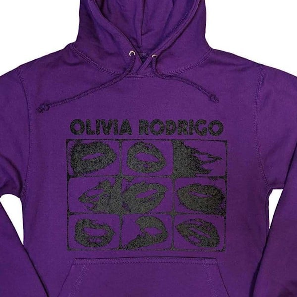 Olivia Rodrigo Unisex Voksen Threshold Grid Lips Hættetrøje Purple S