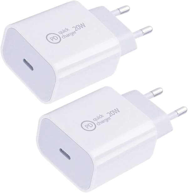 (2x) 20W IPhone USB-C Power Adapter SUPER Wall Adapter Compatible
