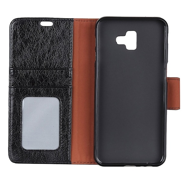 Samsung Galaxy J6 Plus - Premium Split Læder Pung Etui - Sort Black Sort