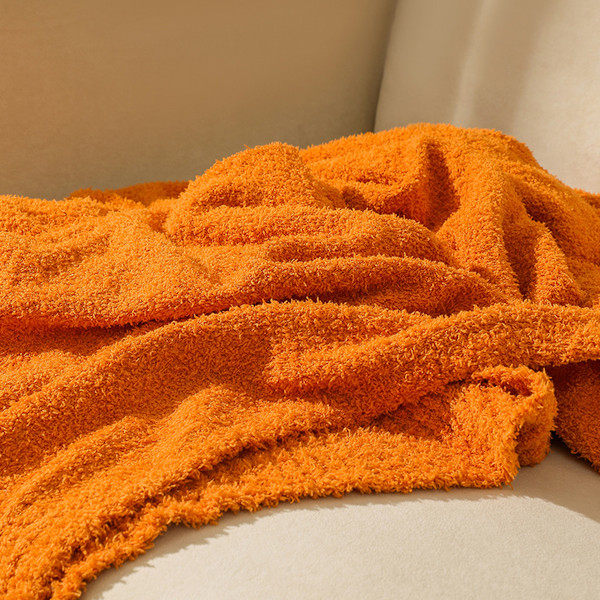 Supermykt og fluffy pledd - lett, koselig og varmt pledd for sofa, seng, alle årstider oransje