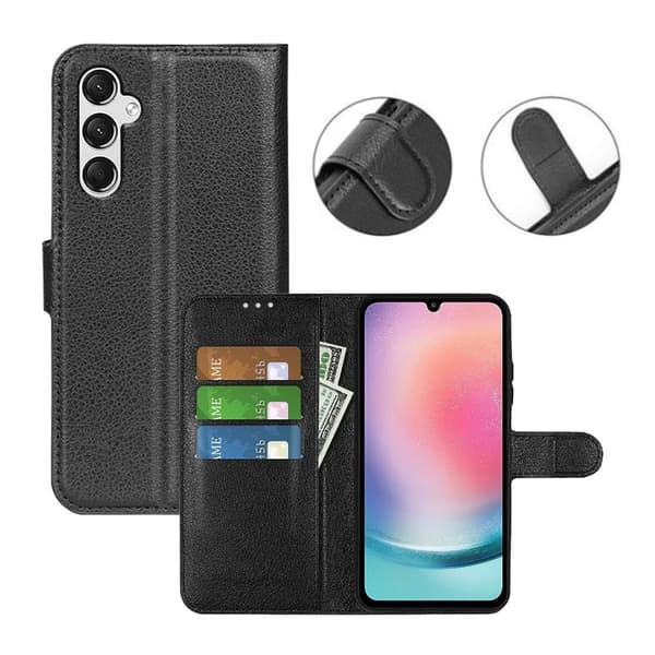 Samsung Galaxy A25 Wallet Case with Stand - Black Svart black