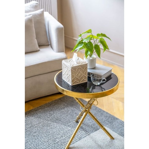 Boho Dekor Servettlåda, Fyrkantig Pappersservetthållare med Macramé Pärlknäppning