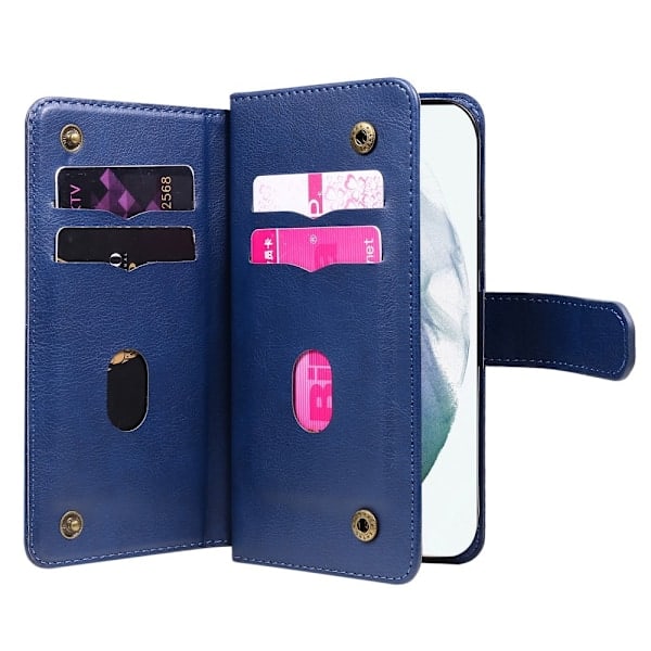 Samsung Galaxy S22 Ultra Etui 10-korts Multifunktionel Mørkeblå