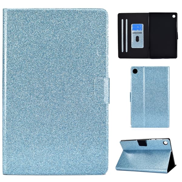 Samsung Galaxy Tab A9 / A11 Glitter Nahkakotelo Blå