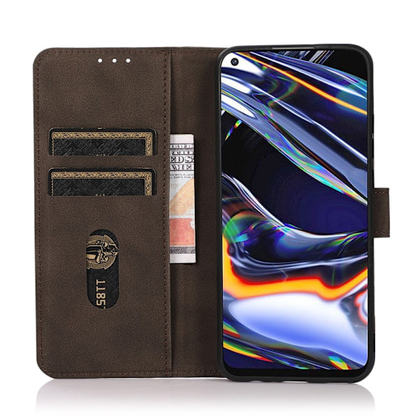 Xiaomi Redmi Note 10S - KHAZNEH Retro Nahkakotelo - Ruskea