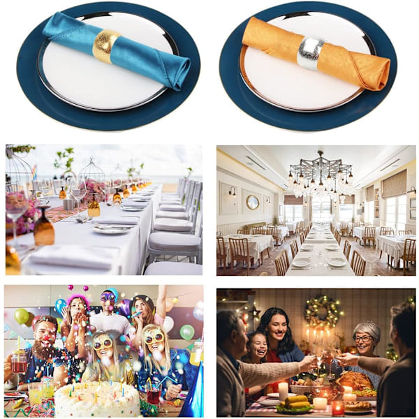 Guld Servietringe 12 Styk Individuelle Servietringe, til Jul Thanksgiving Bryllup Fest Familiemiddag (Guld 12 Styk)
