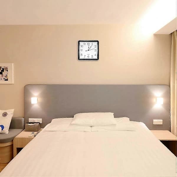 9x9 Inch Wall Clock, Quartz Battery Operated Silent Non-Ticking Square Wall Clock, White