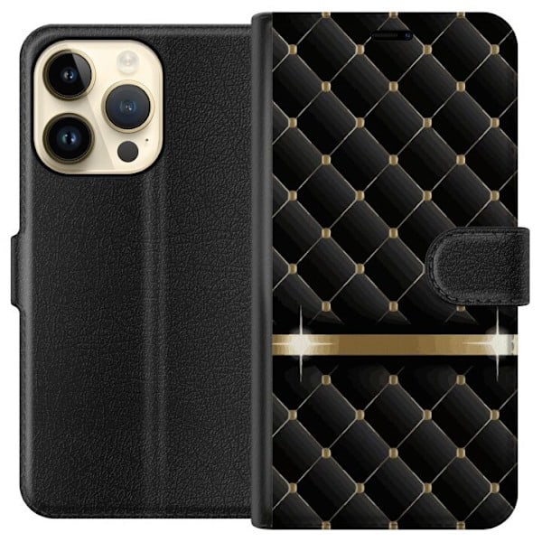Apple iPhone 15 Pro Wallet Case Luxurious Black